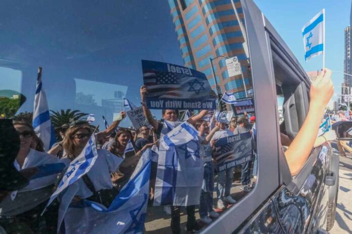Pro-israel,Demonstrators,Take,Place,In,A,Rally,In,Response,To