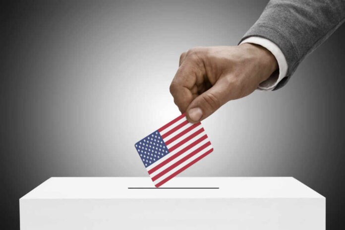 Ballot,Box,Painted,Into,National,Flag,Colors,-,United,States
