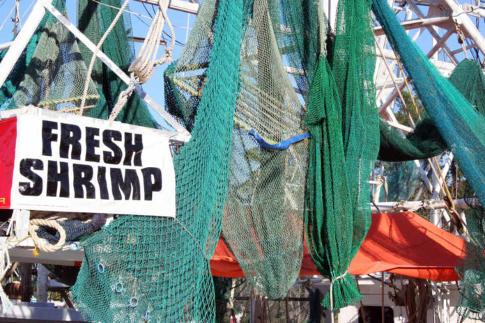 Fishing,Nets,On,A,Shrimp,Boat