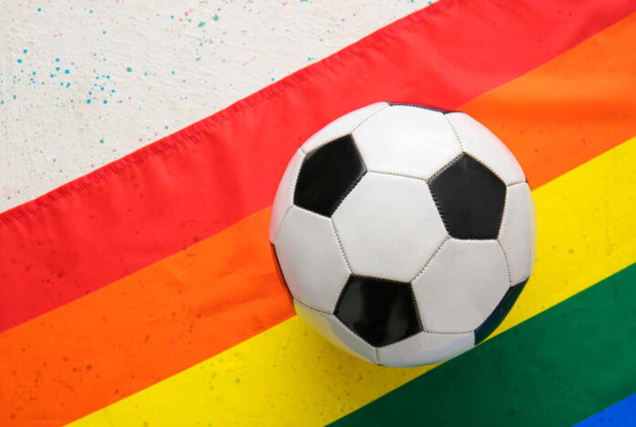 Soccer,Ball,And,Rainbow,Lgbt,Flag