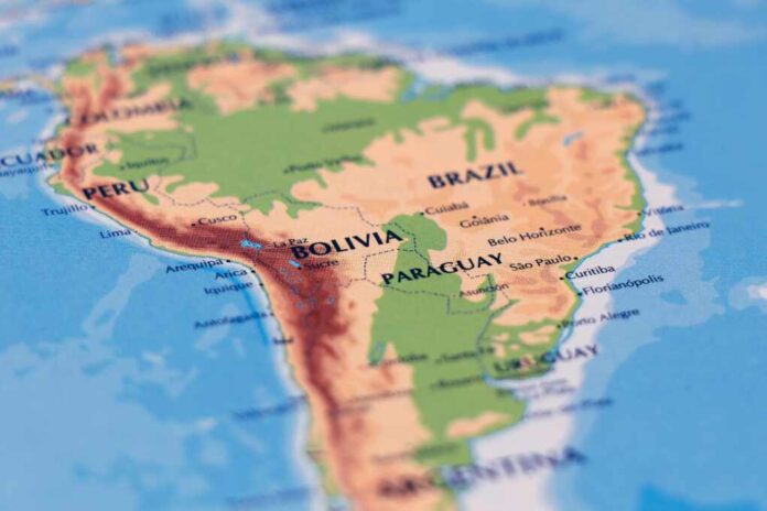 South,American,Continental,And,Brazil,,Uruguay,,Paraguay,,Peru,,Bolivia,Countries
