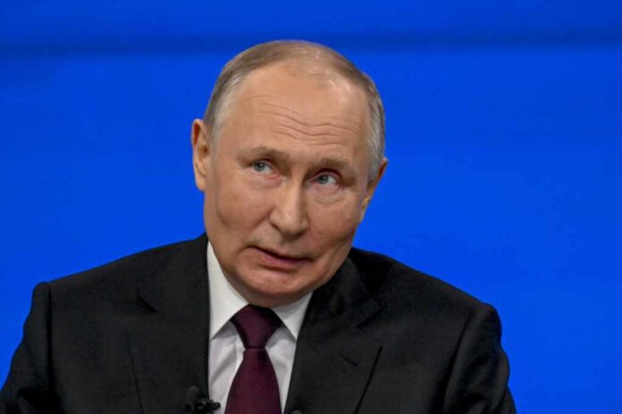Russian,President,Vladimir,Putin,Speaks,At,His,Annual,Press,Conference.