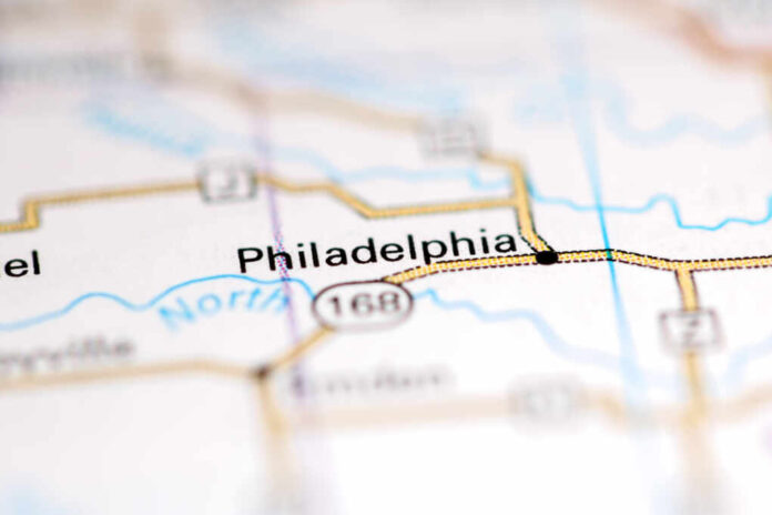 Philadelphia.,Missouri.,Usa,On,A,Geography,Map