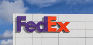 FedEx logo displayed on a building exterior