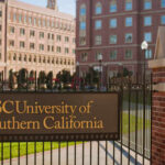 Sign for the University of Southern California on a campus