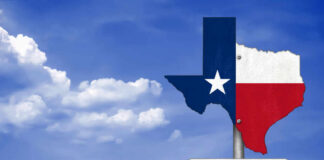 Trump’s Endorsement Game — Texas Senate Suspense Texas state outline with flag colors and a road sign indicating Texas