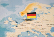 Shock Alert: Germany Prepping for Mass Casualties! Map of Europe with a small German flag pin marking Germany