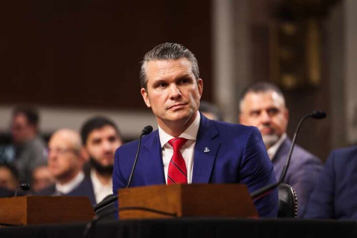 Individual in formal attire seated at a senate hearing