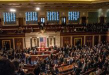Mysterious Delay Stirs War Powers Debate House chamber with lawmakers gathered for a session