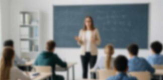 Hidden Cameras Unmask Shocking School Spy Plot Teacher addressing students in a classroom
