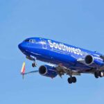 Southwest Airlines jet preparing to land