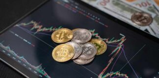 Trump’s Crypto Profits Face Questions Various cryptocurrency coins on a digital trading chart
