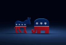 Knife-Fight Primaries Split Both Parties Donkey and elephant symbols facing each other