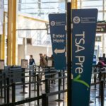 TSA PreCheck sign at airport security