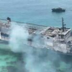 Aerial video shows the aftermath of a deadly fire on a ferry in the Philippines