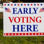 Early voting sign on a lawn