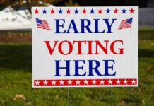 Early Votes Drop – Power In Washington Up For Grabs Early voting sign on a lawn