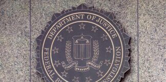 FBI seal mounted on a granite wall