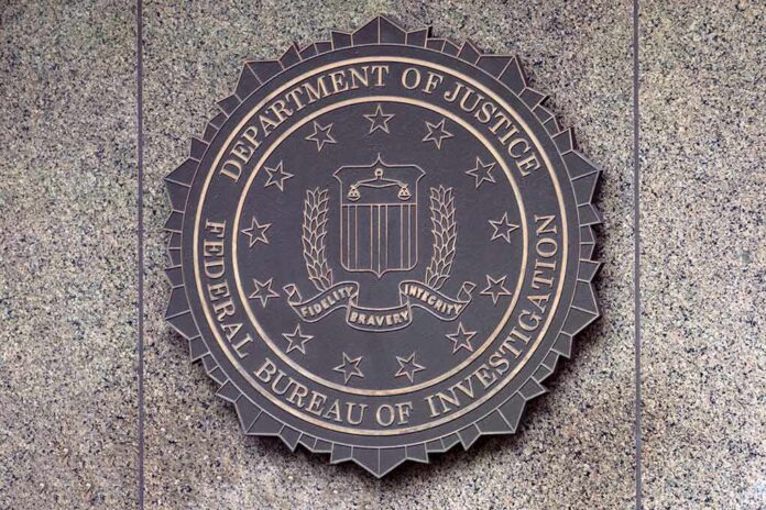FBI seal mounted on a granite wall