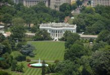 Supreme Court Lets Bulldozers Roll White House south lawn with fountain and surrounding trees