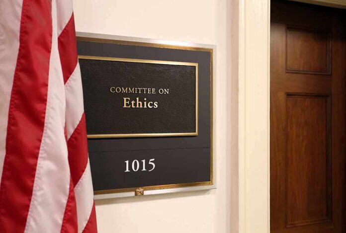 Office sign for Committee on Ethics with room number 1015