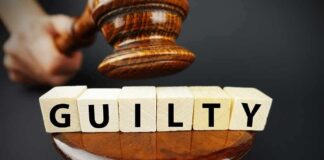 Case SHOCK: Convicted Without a Gun Judge's gavel above blocks spelling guilty