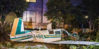 Nightmare Drop Ends On Branches small airplane crash in residential area at night