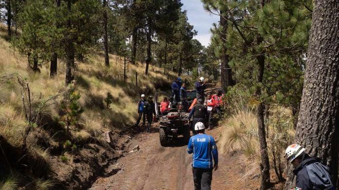shutterstock_1397004032 rescue team with ATVs on a forest trail