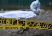 Daylight Hit In Family Feud Crime scene with police tape and forensic investigator